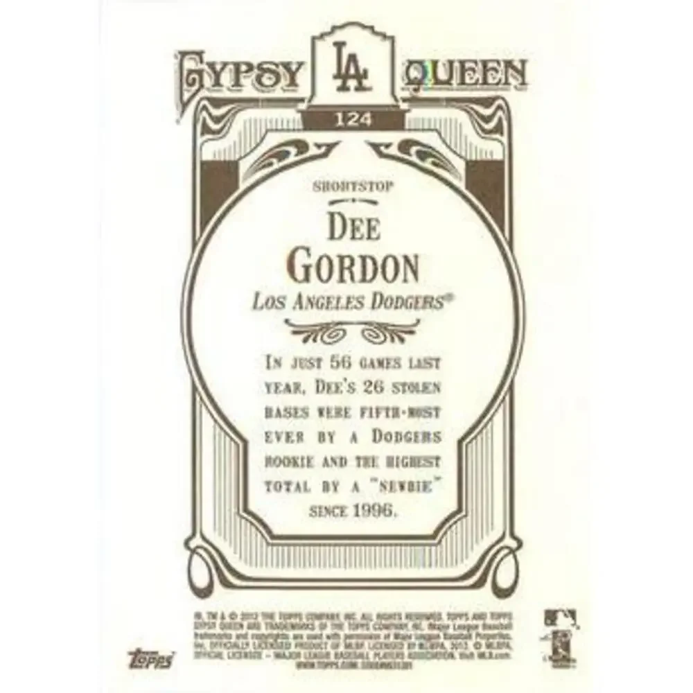 2012 Topps Gypsy Queen Dee Gordon # 124 Los Angeles Dodgers